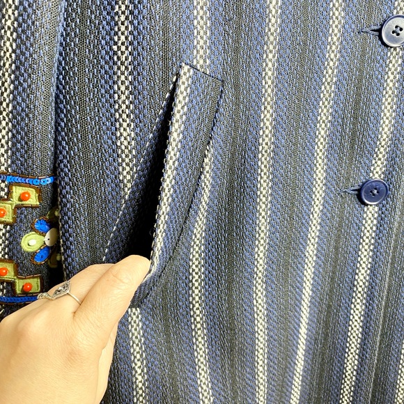 Tory Burch ‘Luna’ Embellished Woven Coat - Picture 8 of 15